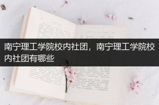 南宁理工学院校内社团，南宁理工学院校内社团有哪些