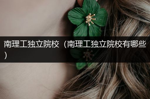 南理工独立院校（南理工独立院校有哪些）
