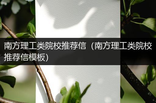 南方理工类院校推荐信（南方理工类院校推荐信模板）