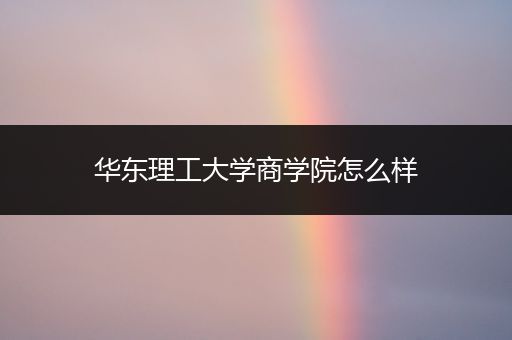 华东理工大学商学院怎么样