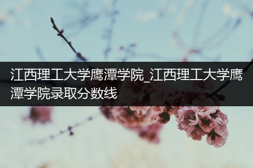 江西理工大学鹰潭学院_江西理工大学鹰潭学院录取分数线