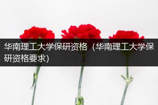华南理工大学保研资格（华南理工大学保研资格要求）